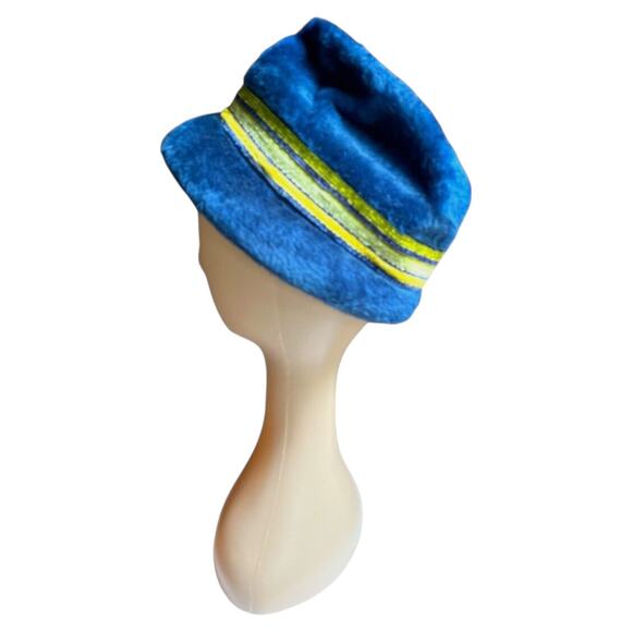 Vintage 1960s Italian Felt Blue Bucket Hat Duchess Styled by Coralie main image 6